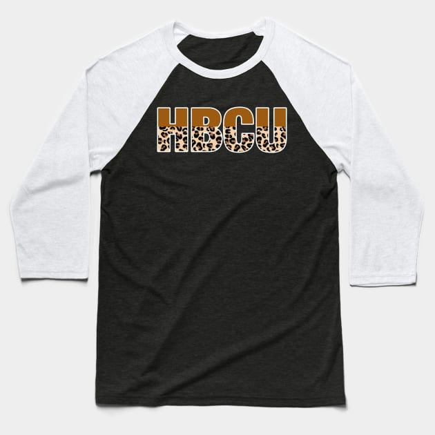 HBCU Leopard Print Baseball T-Shirt by blackartmattersshop